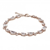 Rose Gold Plate Cubic Zirconia Mixed Stone Bracelet