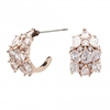 Rose Gold Plate Cubic Zirconia Mixed Stone Hoop