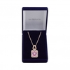 Rose Gold Plate Cubic Zirconia Pink Small Pendant - Gift Boxed