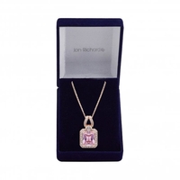 Rose Gold Plate Cubic Zirconia Pink Small Pendant - Gift Boxed