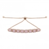 Rose Gold Plate Cubic Zirconia Pink Toggle Bracelet - Gift Boxed