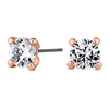 Rose Gold Plated 6mm Round Cubic Zirconia Stud Earring