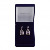 Rose Gold Plated And Cubic Zirconia Amythyst Earrings - Gift Boxed