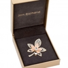 Rose Gold Plated And Pink Leaf Brooch - Gift Boxed