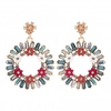 Rose Gold Plated Baguette Floral Front Facing Drop