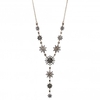 Rose Gold Plated Black Hematite Crystal Celestial Y Shape Necklace