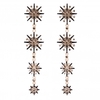 Rose Gold Plated Black Hematite Crystal Starburst Linear Drop Earrings
