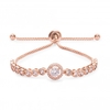 Rose Gold Plated Center Stone Tennis Toggle Bracelet