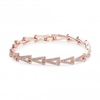 Rose Gold Plated Chevron Pave Link Bracelet