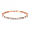 Rose Gold Plated Clear Single Tennis Cuff Bracelet