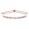 Rose Gold Plated Clear Crystal Baguette Stone Toggle Bracelet