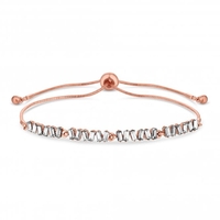 Rose Gold Plated Clear Crystal Baguette Stone Toggle Bracelet