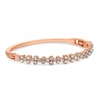 Rose Gold Plated Clear Crystal Tennis Bangle Bracelet