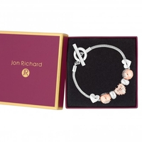 Rose Gold Plated Crystal Charm Bracelet - Gift Boxed