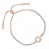 Rose Gold Plated Crystal Circle Link Toggle Bracelet