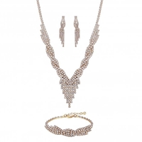 Rose Gold Plated Crystal Diamante Set