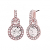 Rose Gold Plated Crystal Door Knocker Stud Earring