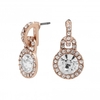 Rose Gold Plated Crystal Halo Drop Earrings