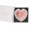 Rose Gold Plated Crystal Heart Shaker Compact Mirror - Gift Boxed