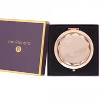Rose Gold Plated Crystal Letter Compact E - Gift Boxed