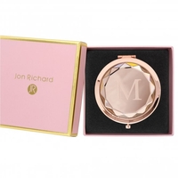 Rose Gold Plated Crystal Letter Compact M - Gift Boxed