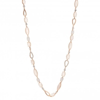Rose Gold Plated Crystal Mixed Stone Long Necklace
