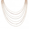Rose Gold Plated Crystal Multi Row Diamante Necklace