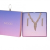 Rose Gold Plated Crystal Necklace And Earring Set - Gift Boxed