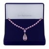 Rose Gold Plated Cubic Zirconia And Amethyst Necklace - Gift Boxed