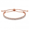 Rose Gold Plated Cubic Zirconia Band Toggle Bracelet