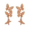 Rose Gold Plated Cubic Zirconia Butterfly Drop Earring