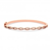 Rose Gold Plated Cubic Zirconia Cross Over Bangle Bracelet