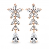 Rose Gold Plated Cubic Zirconia Floral Earrings