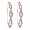 Rose Gold Plated Cubic Zirconia Infinity Drop Hook Earrings