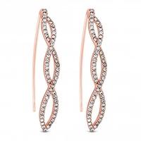 Rose Gold Plated Cubic Zirconia Infinity Drop Hook Earrings