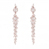 Rose Gold Plated Cubic Zirconia Linear Mixed Earrings