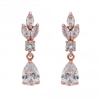 Rose Gold Plated Cubic Zirconia Marquise Earrings