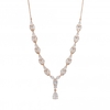 Rose Gold Plated Cubic Zirconia Marquise Y Necklace