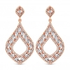 Rose Gold Plated Cubic Zirconia Open Pear Earrings