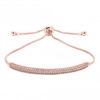 Rose Gold Plated Cubic Zirconia Pave Bar Toggle Bracelet