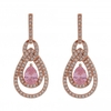 Rose Gold Plated Cubic Zirconia Pink Infinity Earrings