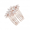 Rose Gold Plated Cubic Zirconia Swirl Hair Comb