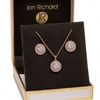 Rose Gold Plated Double Halo Set - Gift Boxed