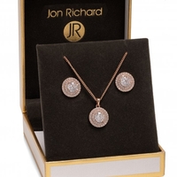 Rose Gold Plated Double Halo Set - Gift Boxed