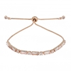Rose Gold Plated Fine Baguette And Round Bracelet