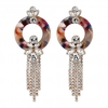 Rose Gold Plated Floral Resin Diamante Chandelier Earrings