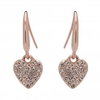 Rose Gold Plated Heart Drop Earrings