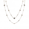 Rose Gold Plated Jet Crystal Celestial Double Necklace