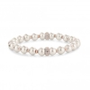 Rose Gold Plated Pave And Pearl Stretch Bracelet