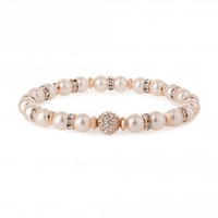 Rose Gold Plated Pave And Polish Stretch Bracelet